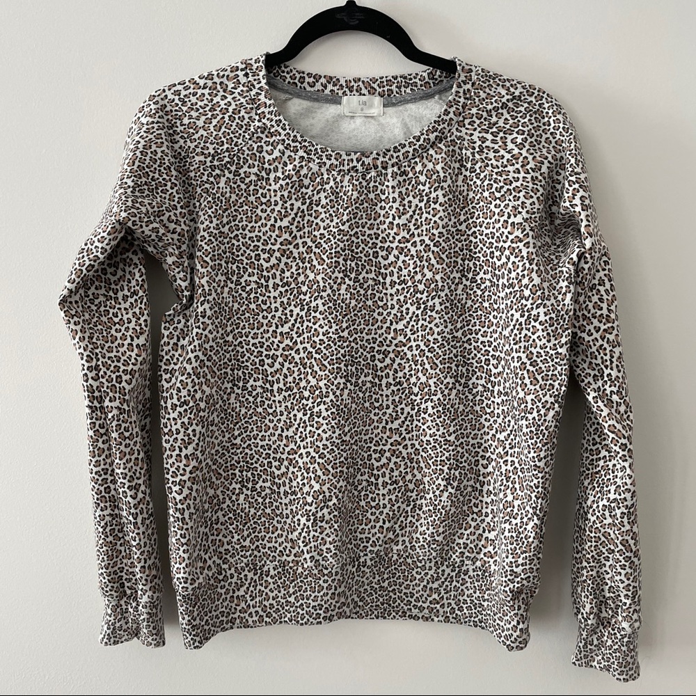 Anthropologie Leopard Crewneck Sweatshirt - Smal